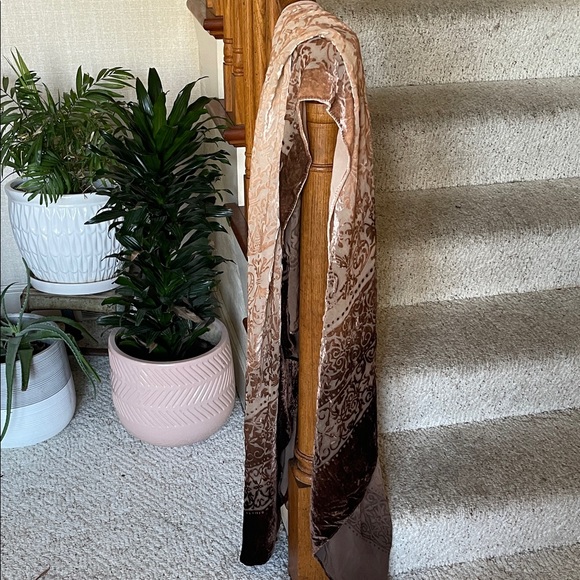 Boho Crushed Velvet Silk Ombré Layering Multi Use Scarf - Picture 4 of 10